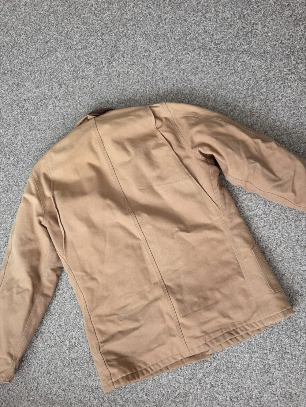 Vtg Carhartt Mens Barn Coat Sz 42 Brown Duck Canvas Blanket-Lined USA Union Made